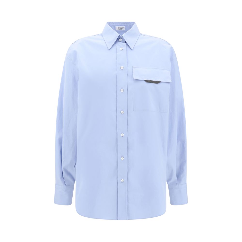 Brunello Cucinelli Light Blue Cotton Dress Shirt | Regal Royce