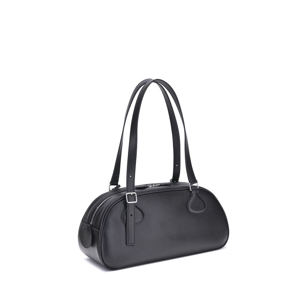 Courrèges Black Calf Leather Bos Taurus Shoulder Bag | Regal Royce