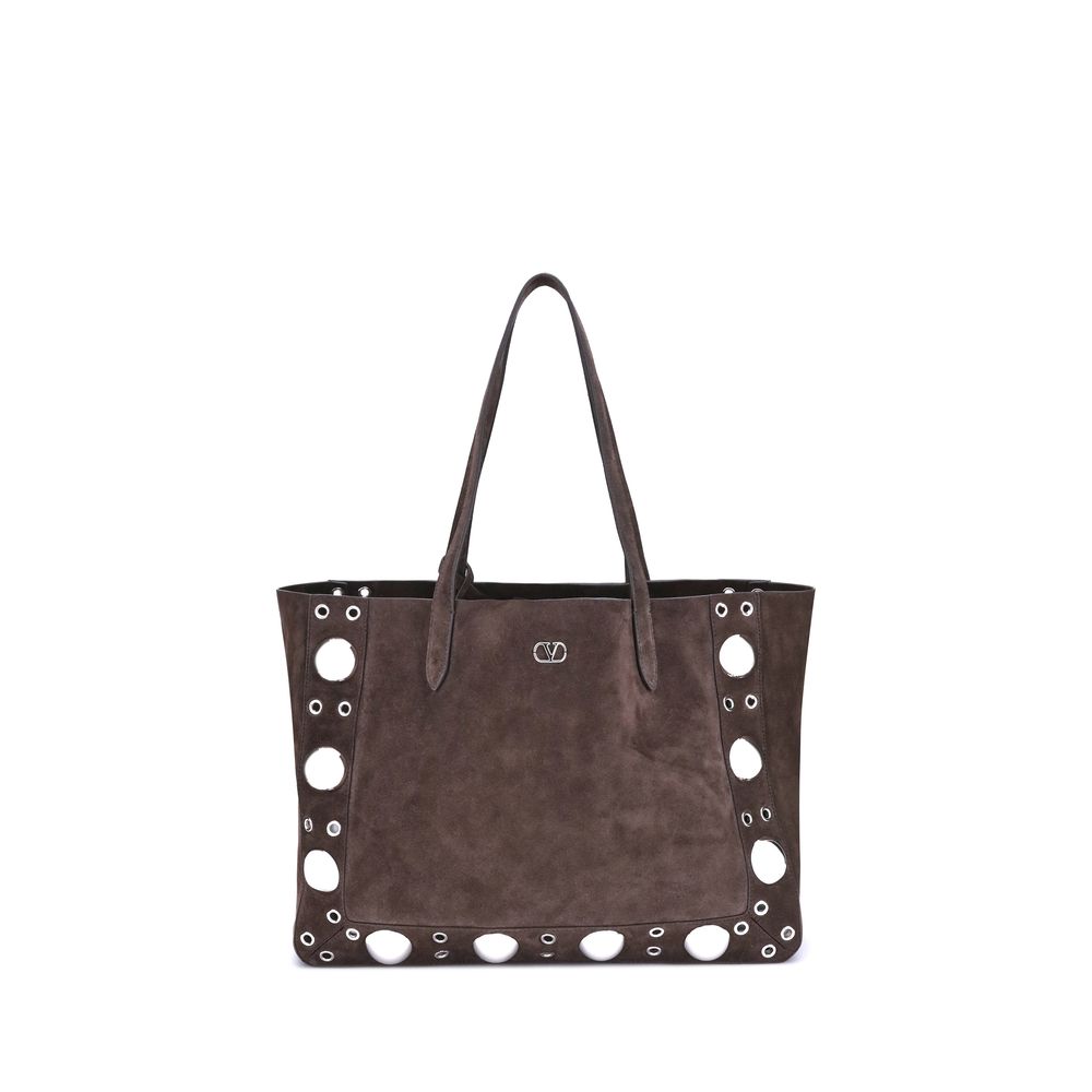 Valentino Garavani Brown Calf Leather Bos Taurus Shoulder Bag | Regal Royce