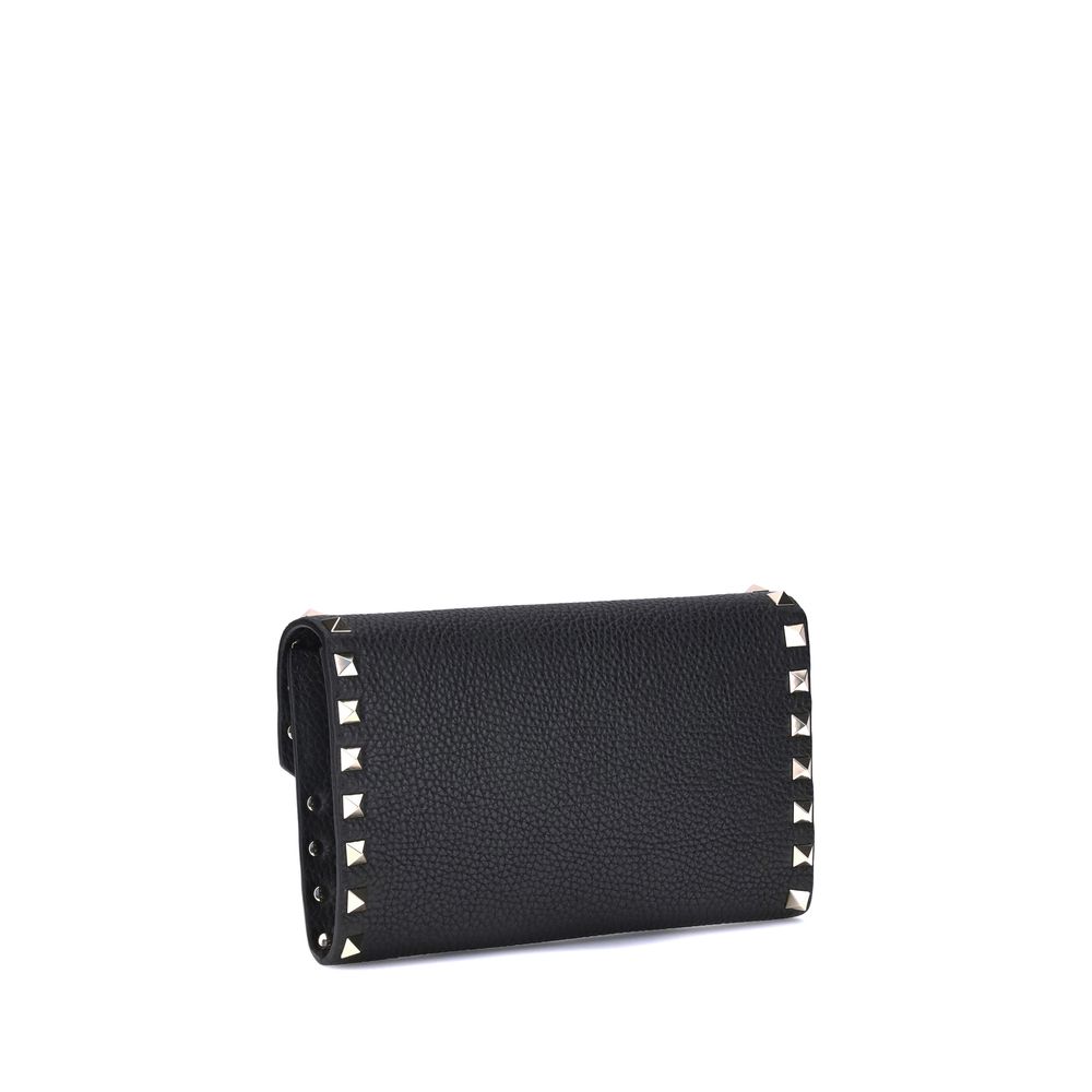 Valentino Garavani Black Calf Leather Bos Taurus Wallet | Regal Royce