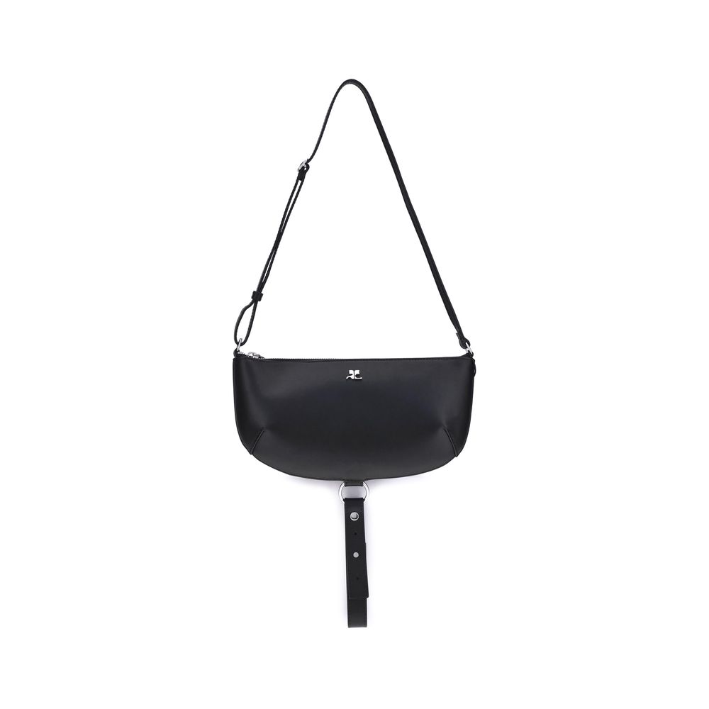 Courrèges Black Calf Leather Bos Taurus Shoulder Bag | Regal Royce