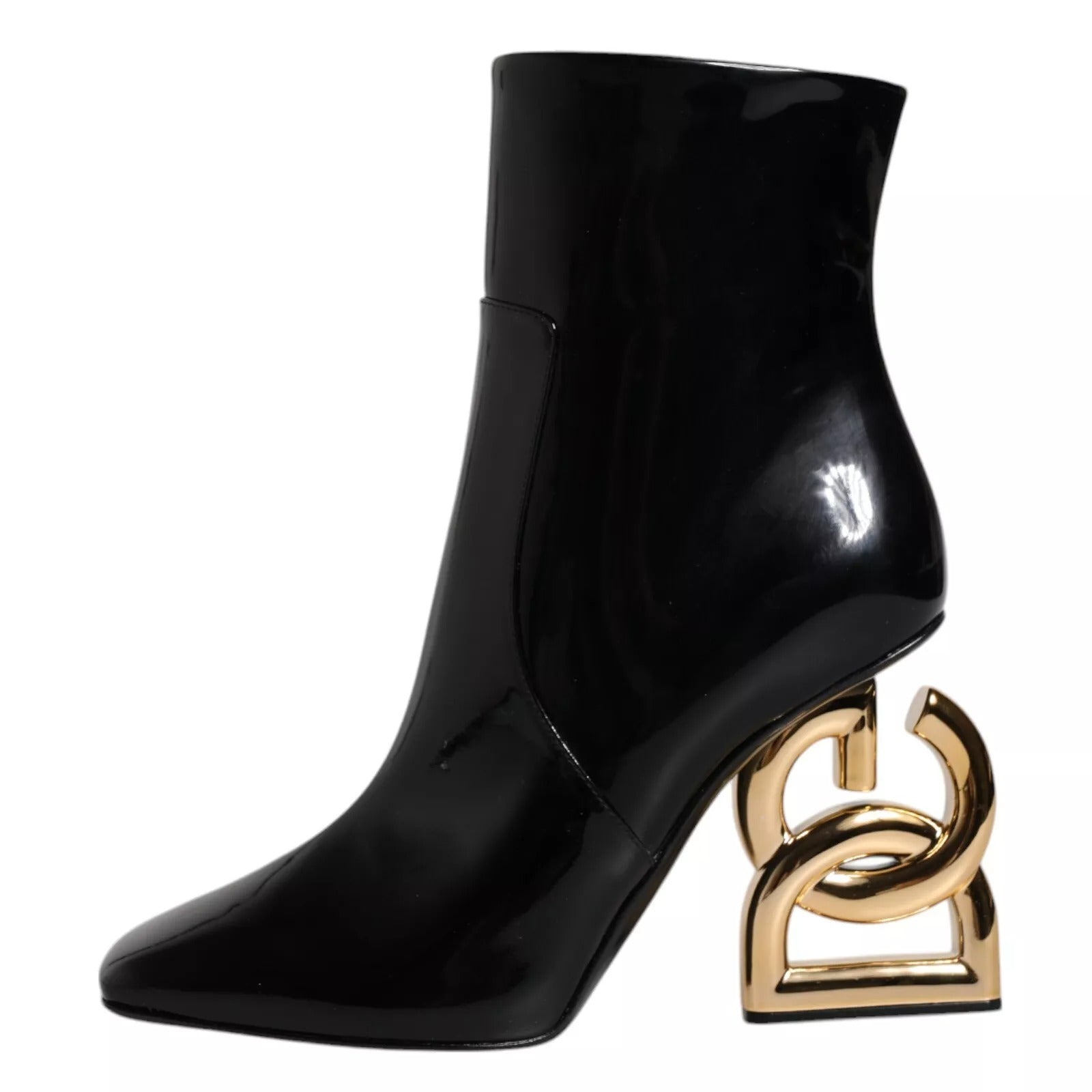 Dolce & Gabbana Black Jackie Leather Mid Calf Boots Shoes | Regal Royce