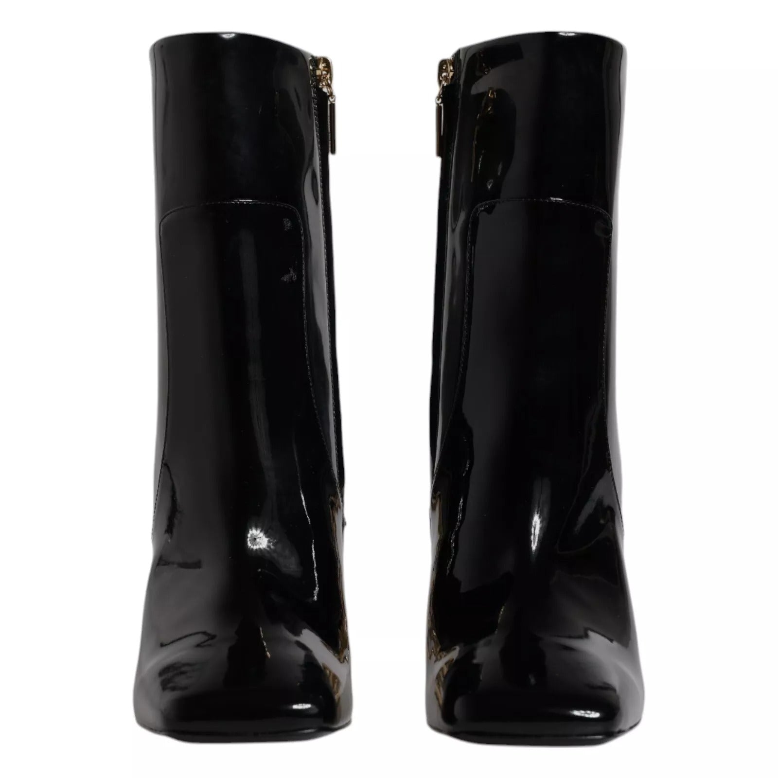 Dolce & Gabbana Black Jackie Leather Mid Calf Boots Shoes | Regal Royce