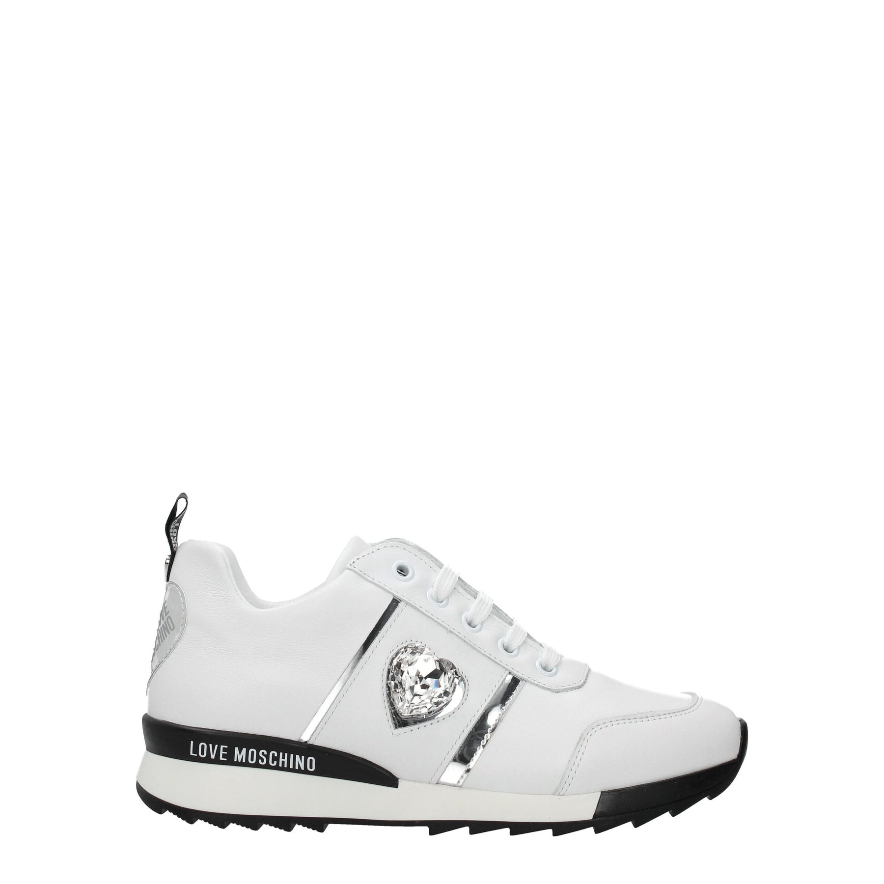 Love Moschino White Leather Low Top Sneakers | Regal Royce