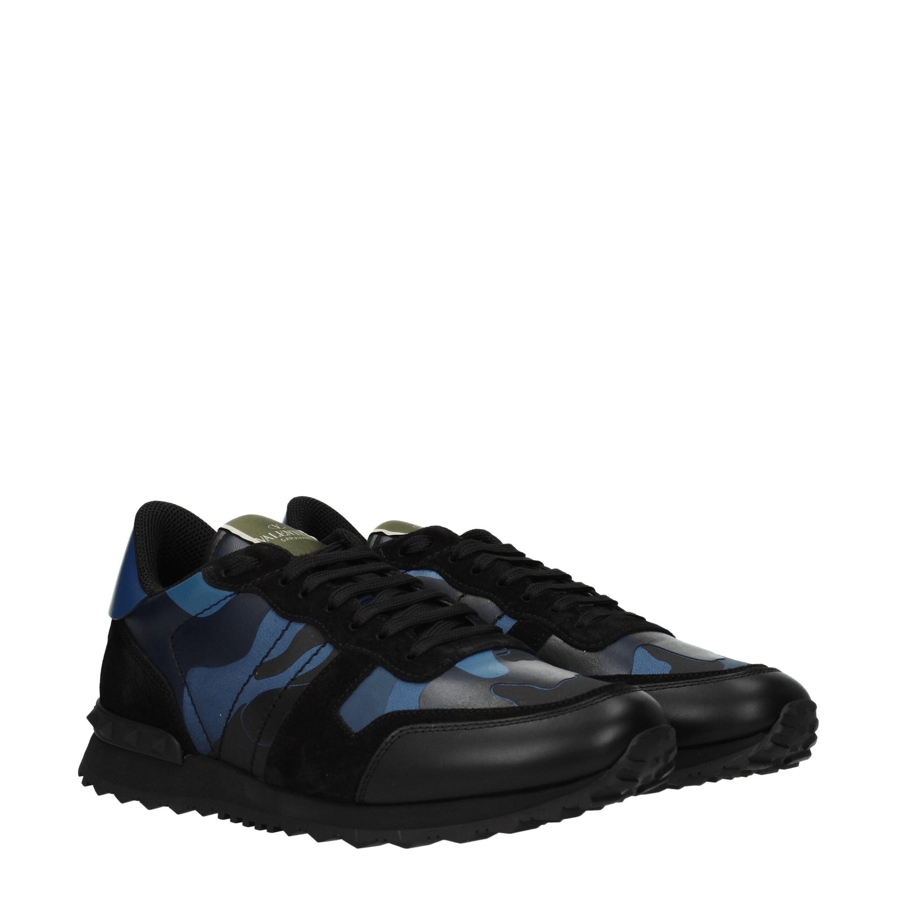 Valentino Garavani Blue Leather Low Top Sneakers | Regal Royce