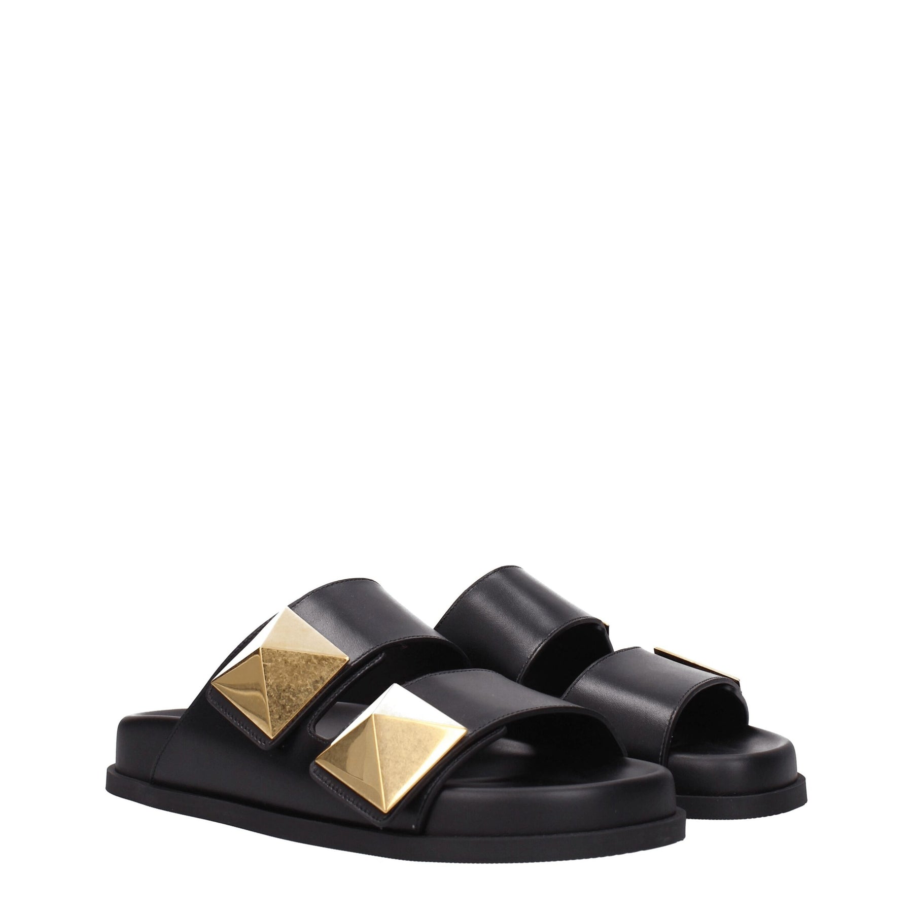 Valentino Garavani Black Leather Slippers | Regal Royce