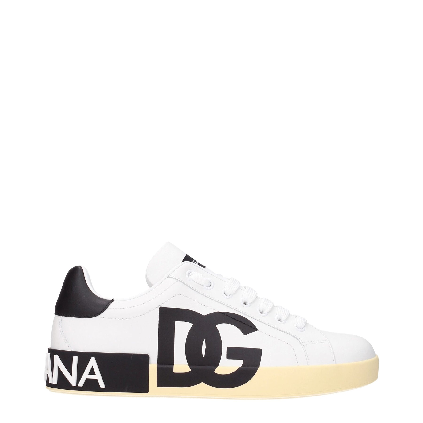 Dolce & Gabbana White Leather Low Top Sneakers | Regal Royce