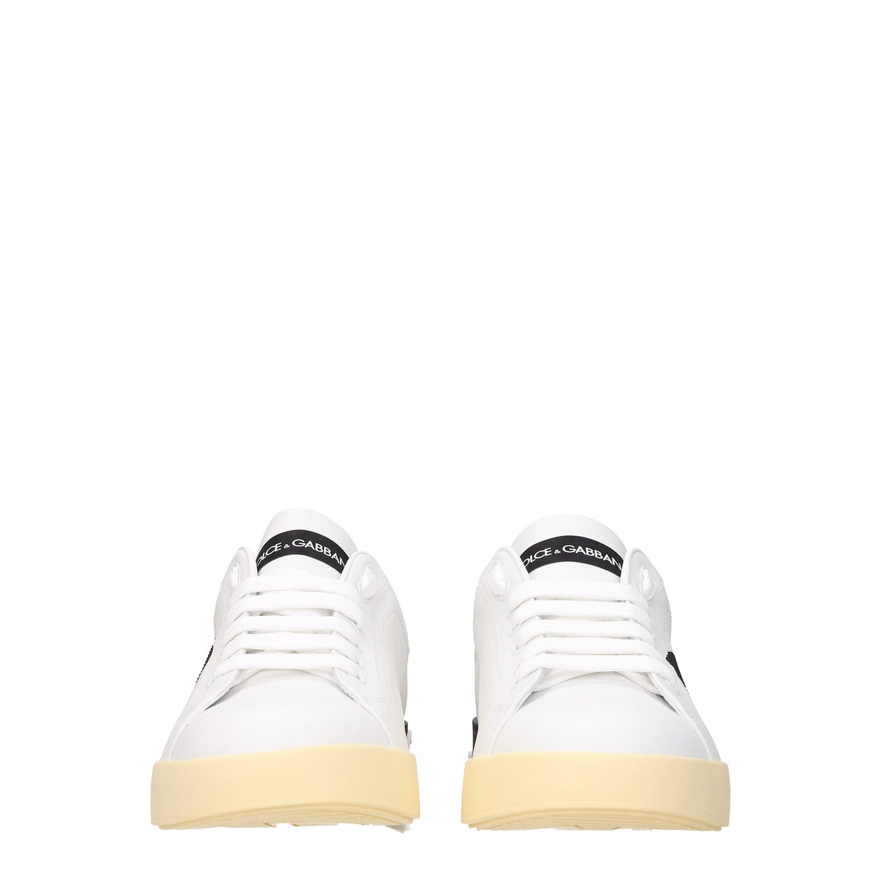 Dolce & Gabbana White Leather Low Top Sneakers | Regal Royce