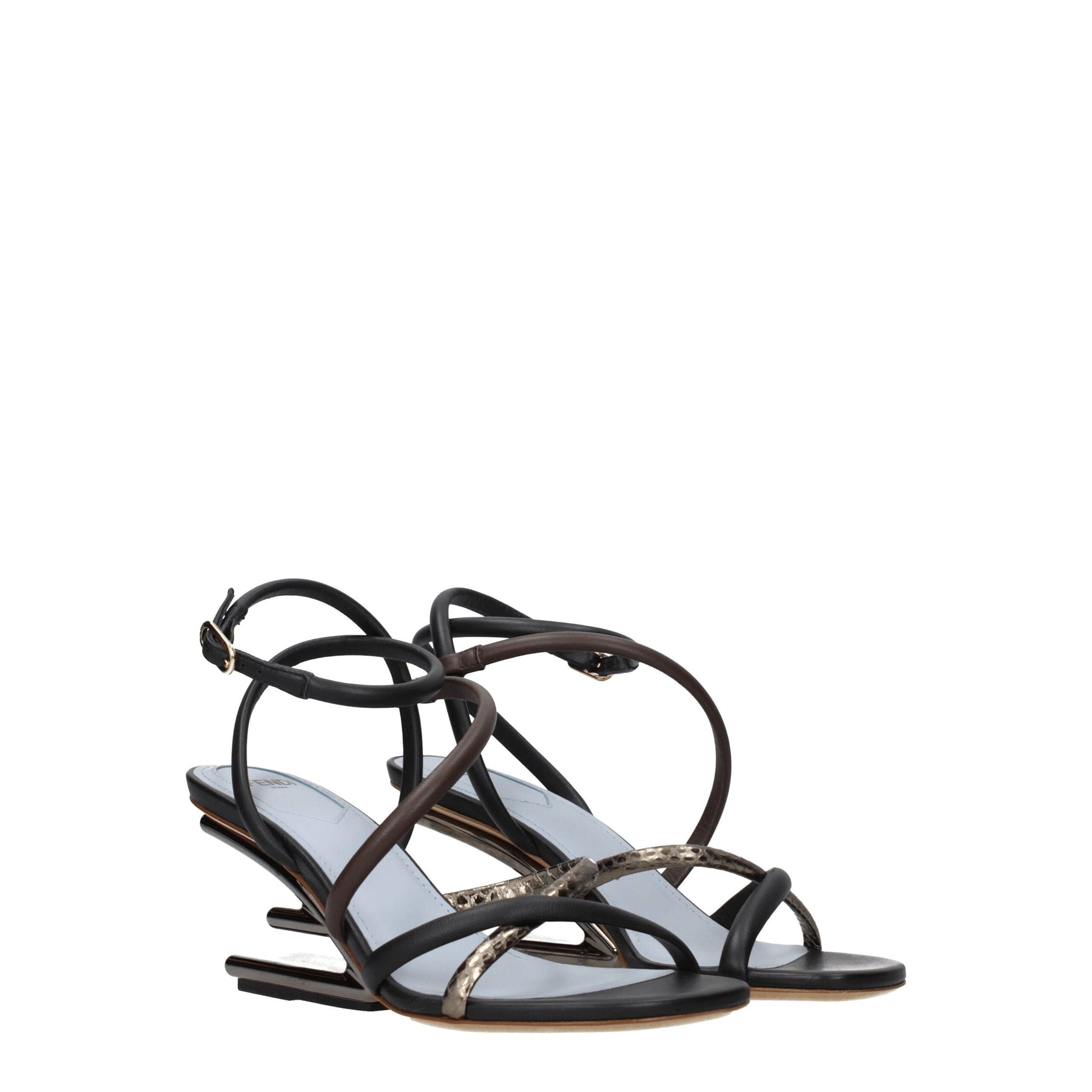 Fendi Multicolor Leather Flat Sandals | Regal Royce