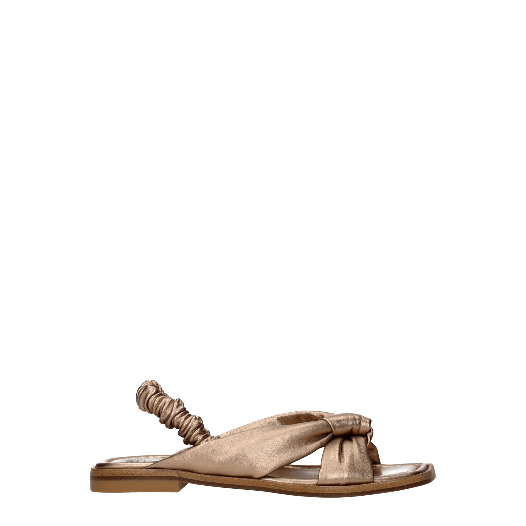 Stuart Weitzman Gold Leather Flat Sandals | Regal Royce