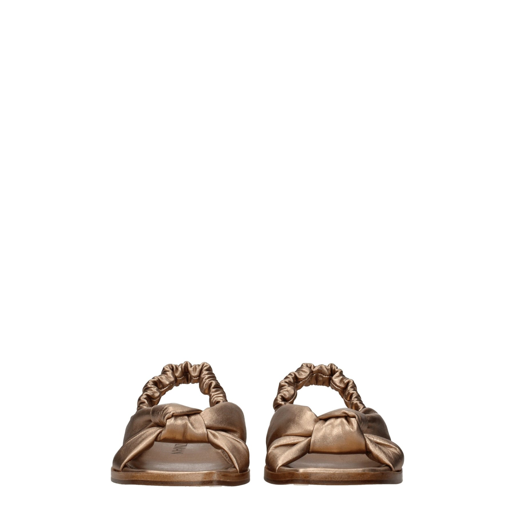 Stuart Weitzman Gold Leather Flat Sandals | Regal Royce