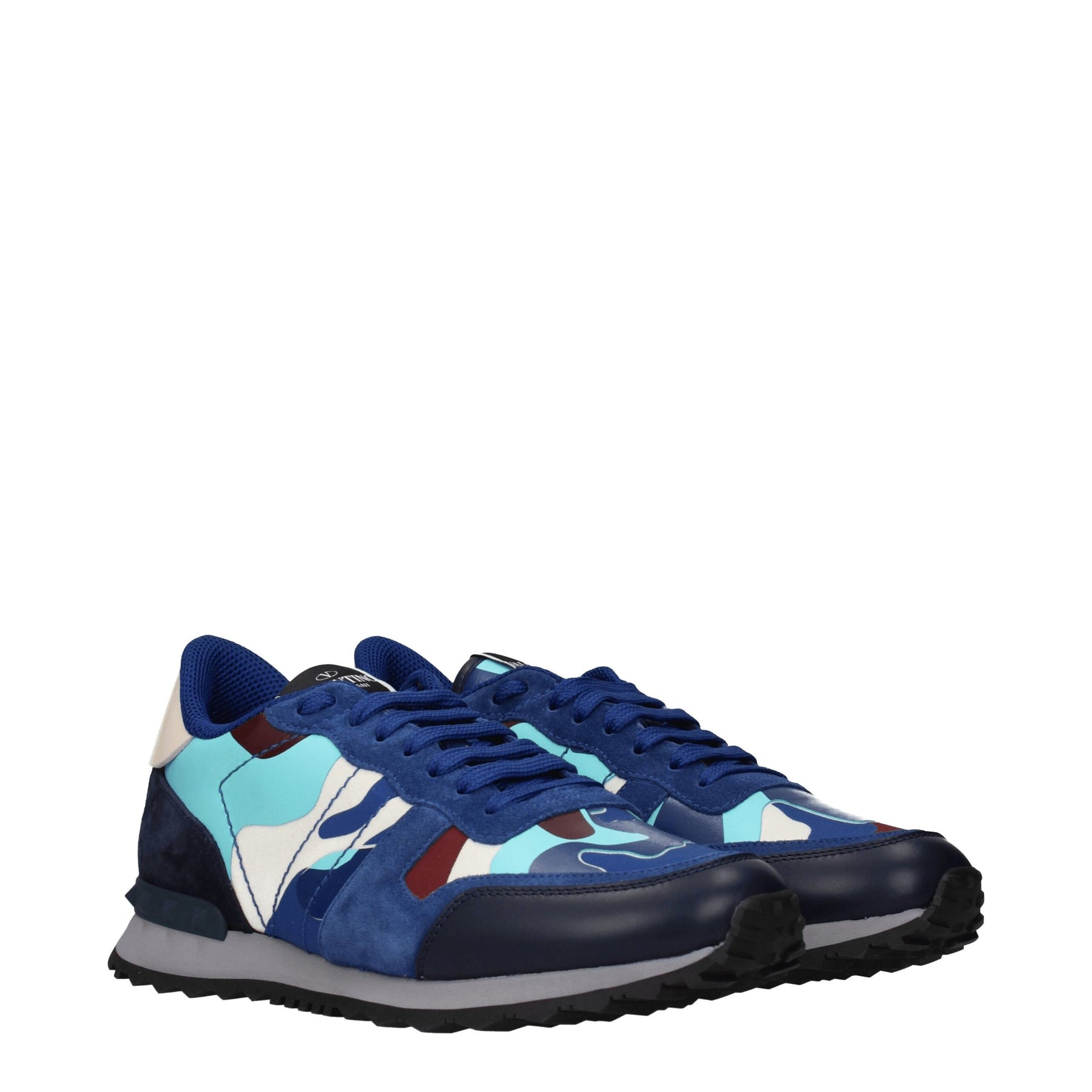 Valentino Garavani Blue Leather Athletic Sneakers | Regal Royce
