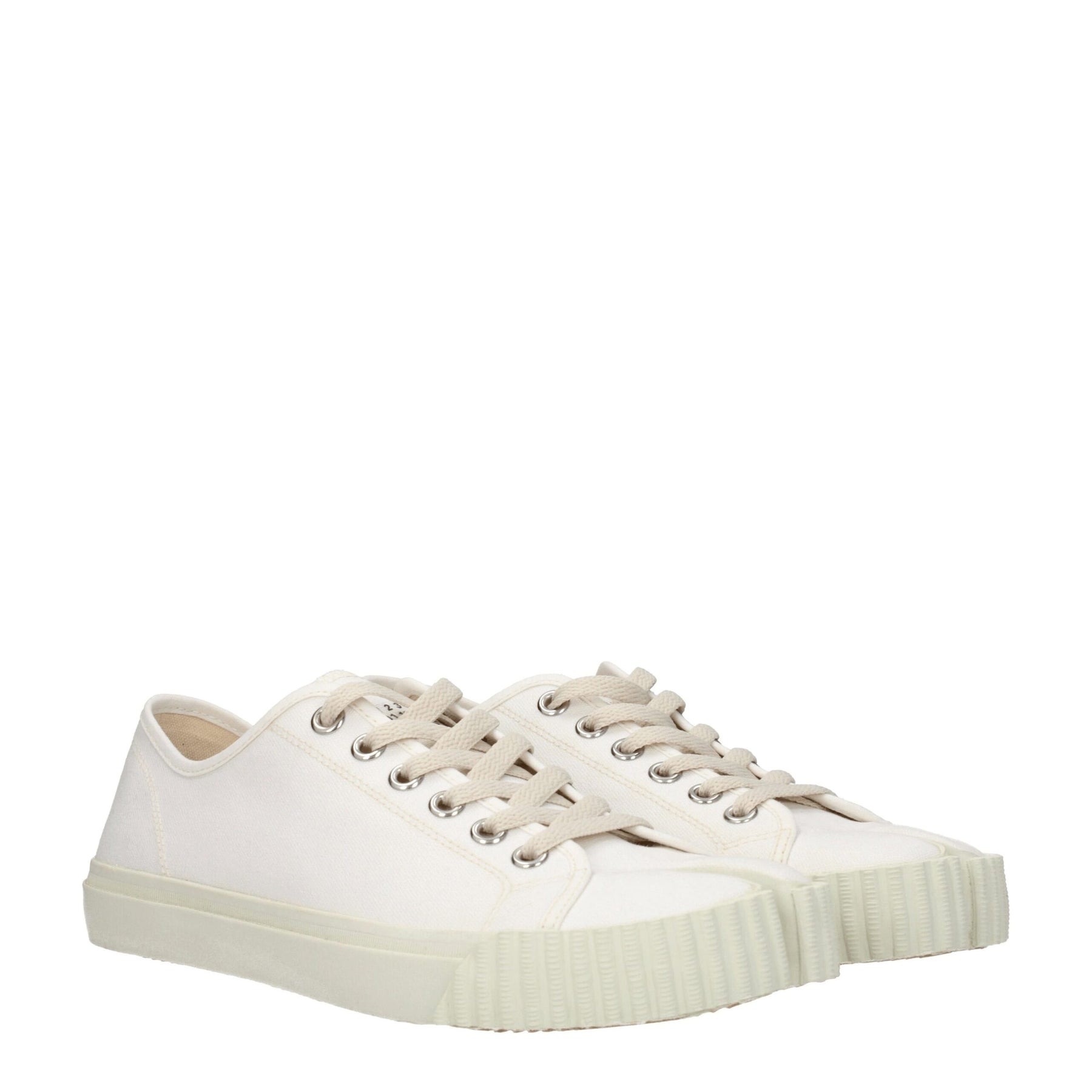Maison Margiela White Fabric Low Top Sneakers | Regal Royce