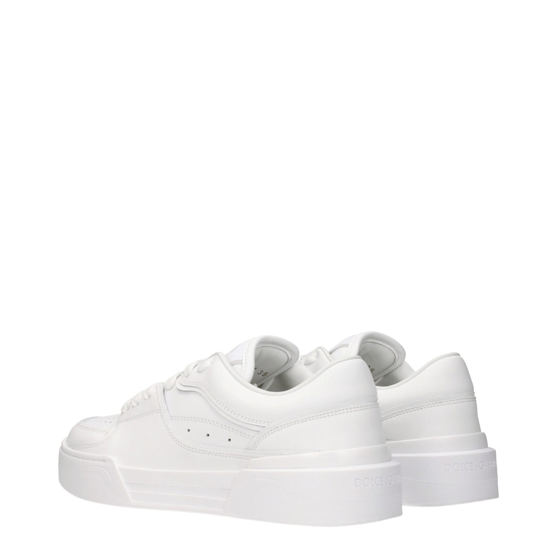 Dolce & Gabbana White Leather Low Top Sneakers | Regal Royce