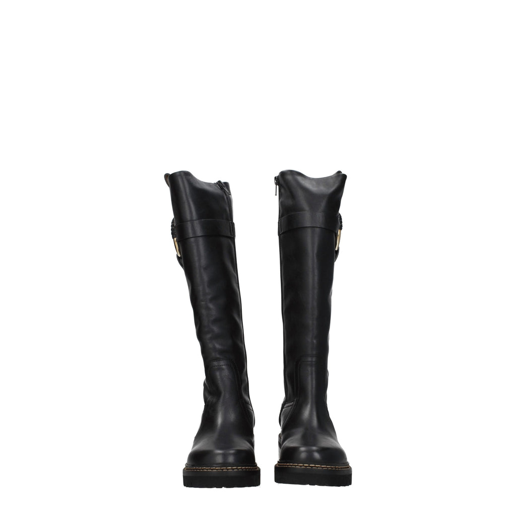 See By Chloé Black Leather Over The Knee