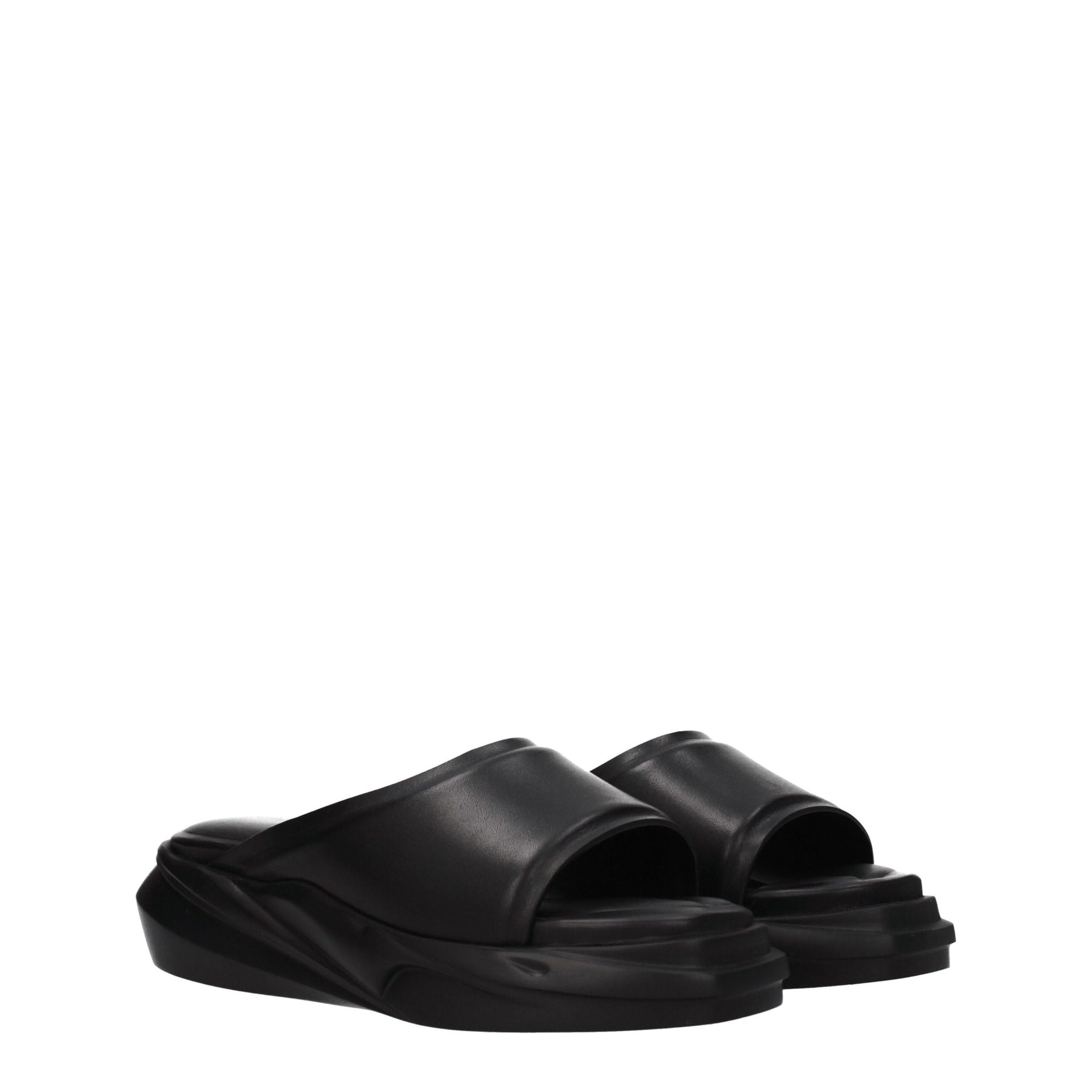 Alyx Black Leather Slippers | Regal Royce