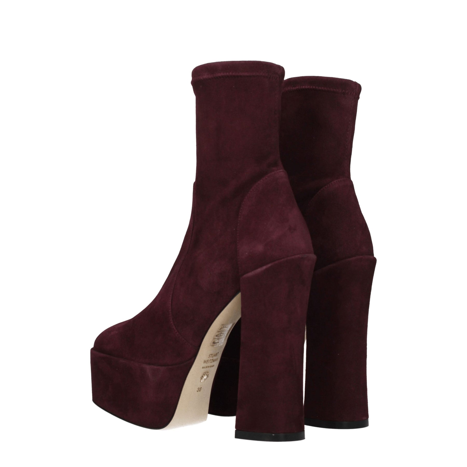 Stuart Weitzman Purple Leather Ankle Boots | Regal Royce