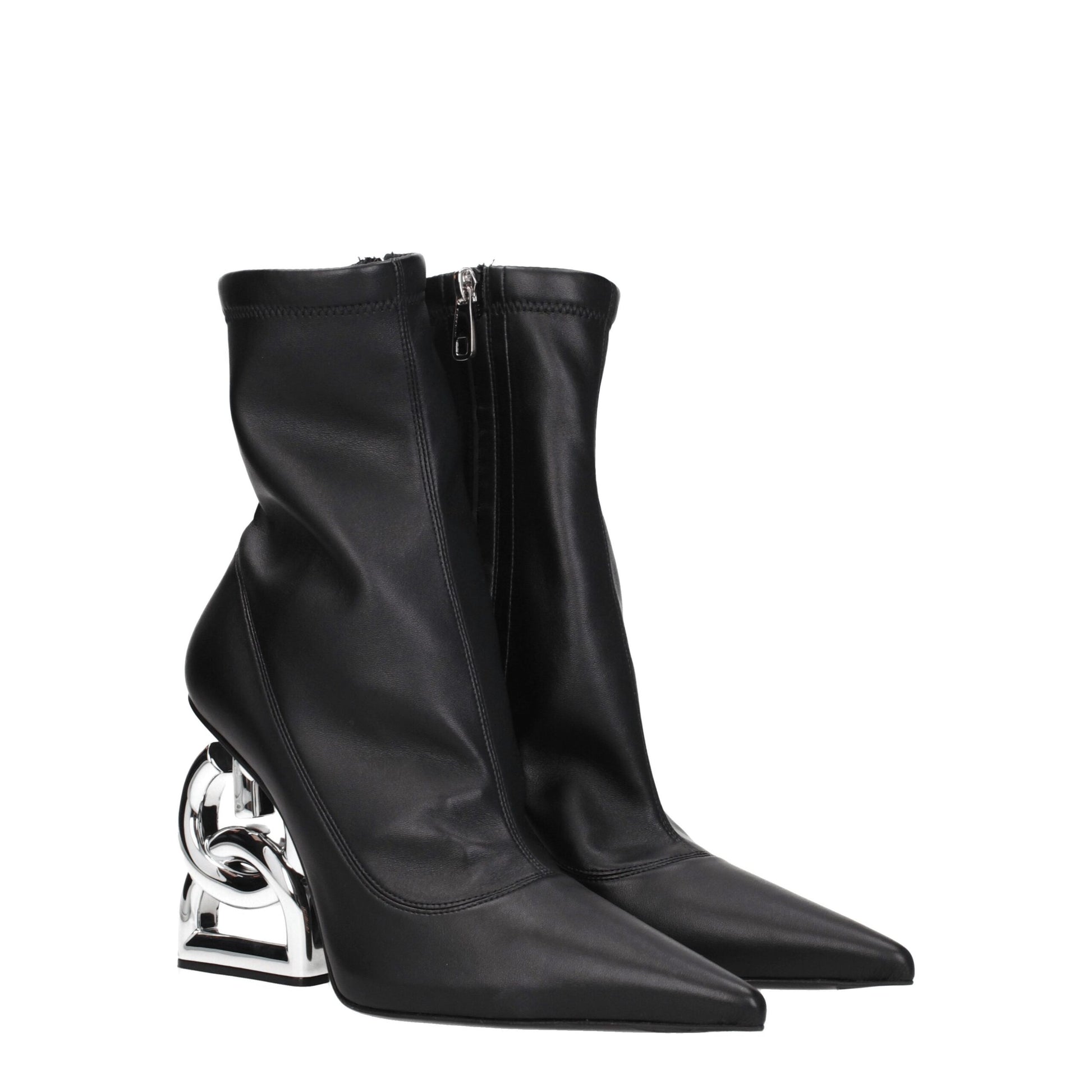 Dolce & Gabbana Black Leather Ankle Boots