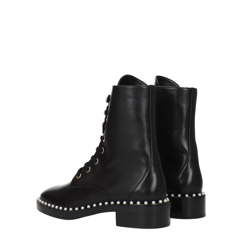 Stuart Weitzman Black Leather Ankle Boots