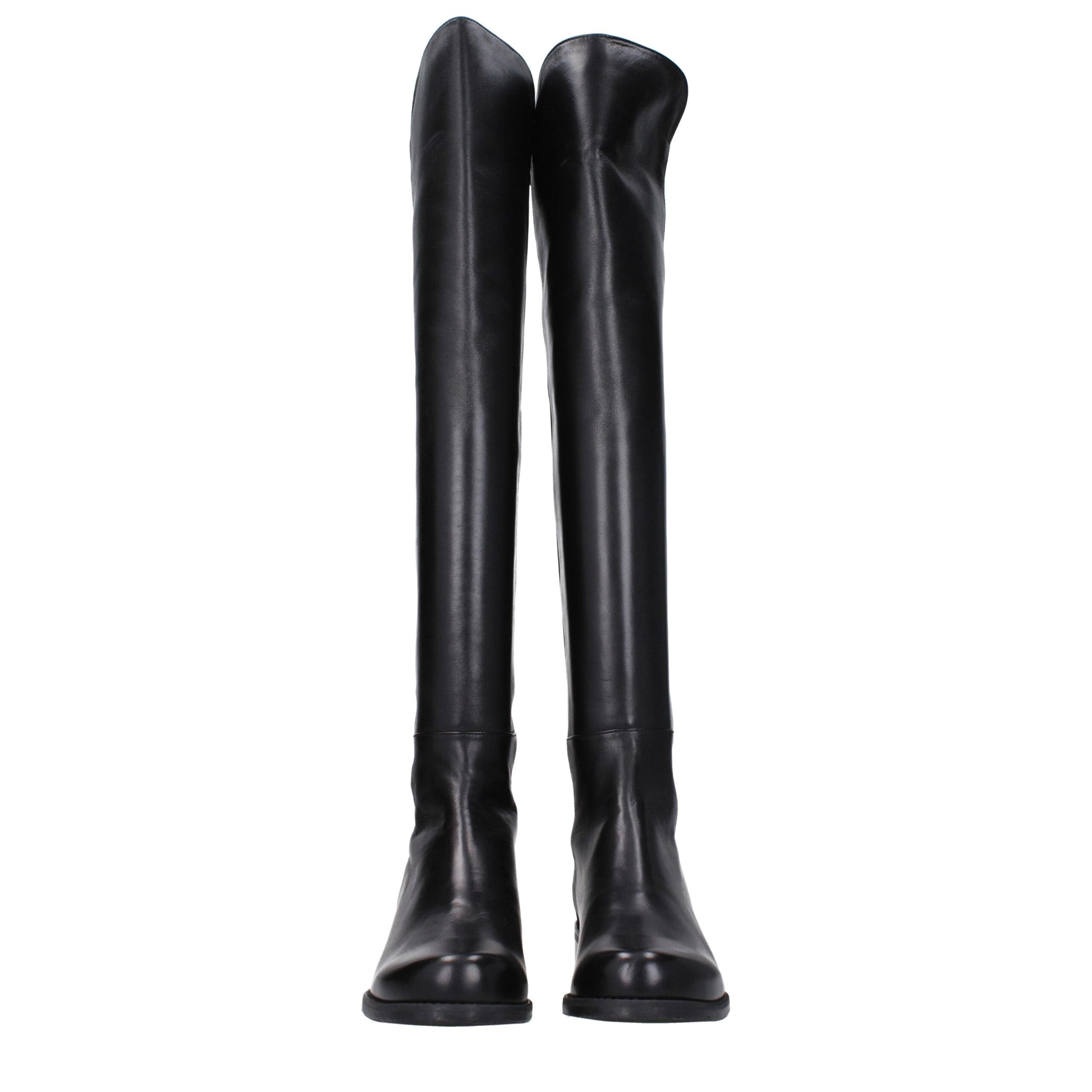 Stuart Weitzman Black Leather Over The Knee