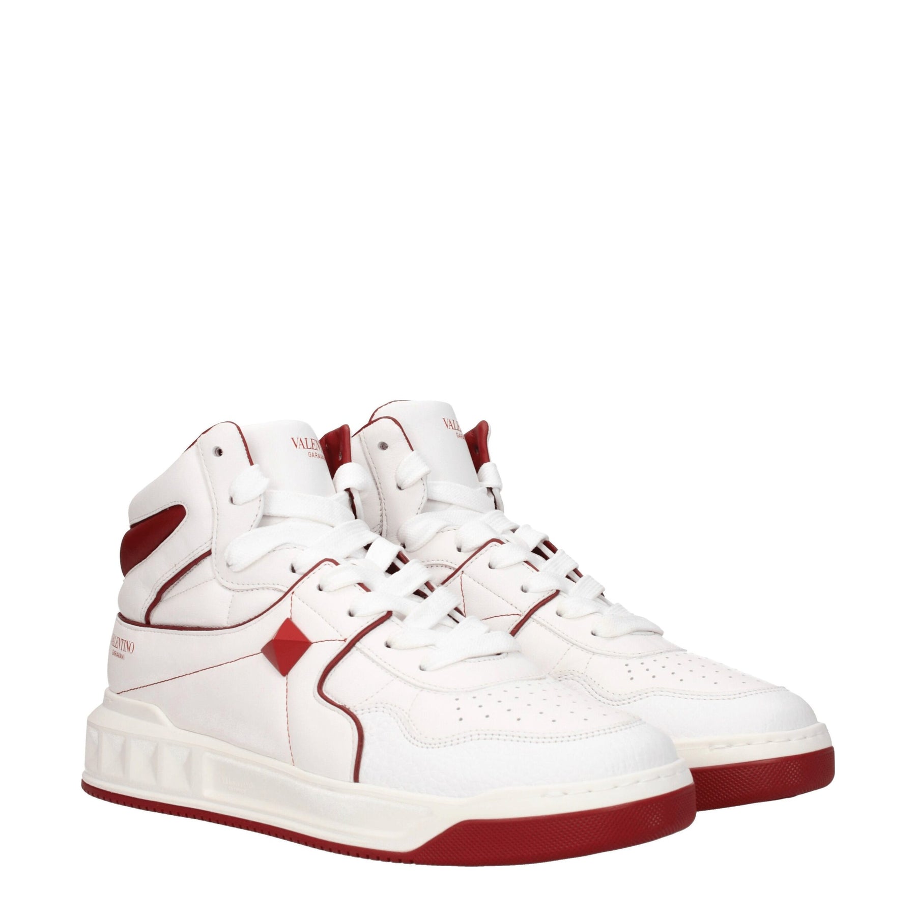 Valentino Garavani White Leather High Top Sneakers | Regal Royce