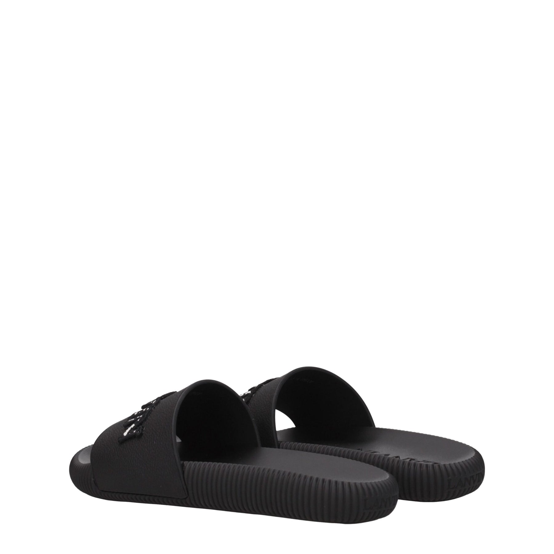 Lanvin Black Cotton Slippers | Regal Royce