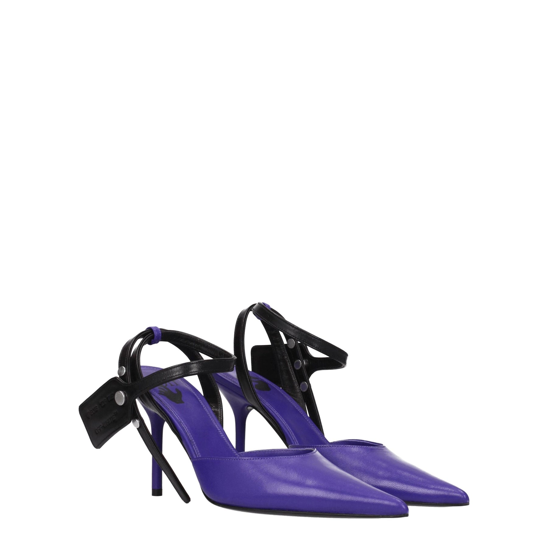 Off-White Purple Leather High Heel Pumps | Regal Royce