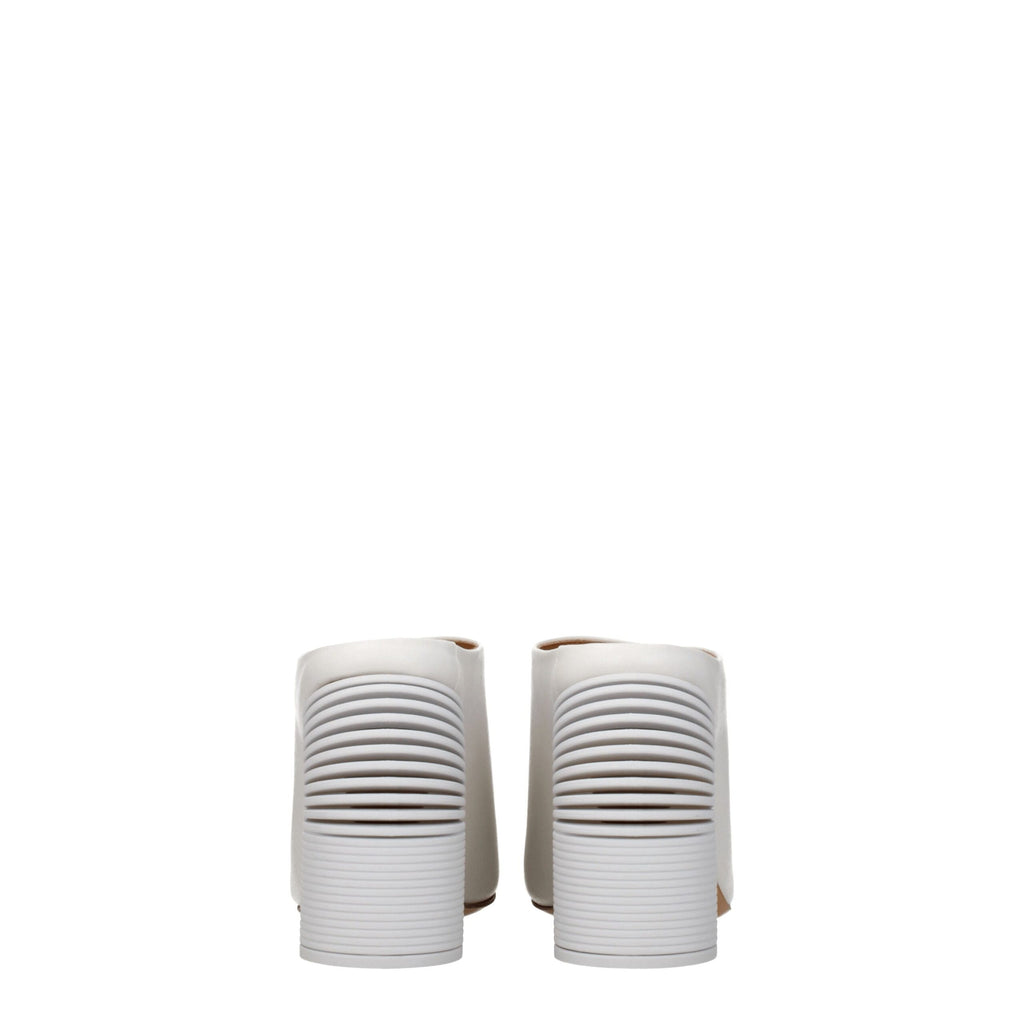 Off-White White Leather Platform Sandals