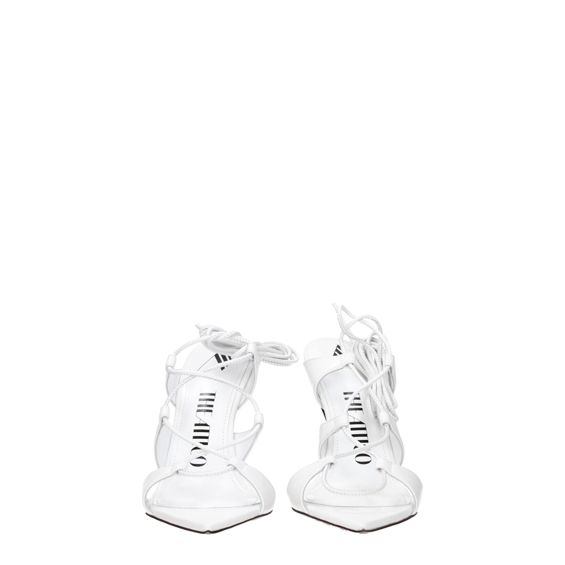 The Attico White Leather Stiletto Heel Sandals | Regal Royce