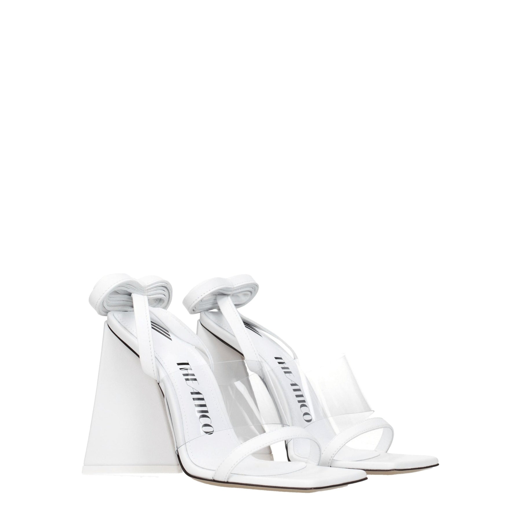 The Attico White Leather Stiletto Heel Sandals | Regal Royce