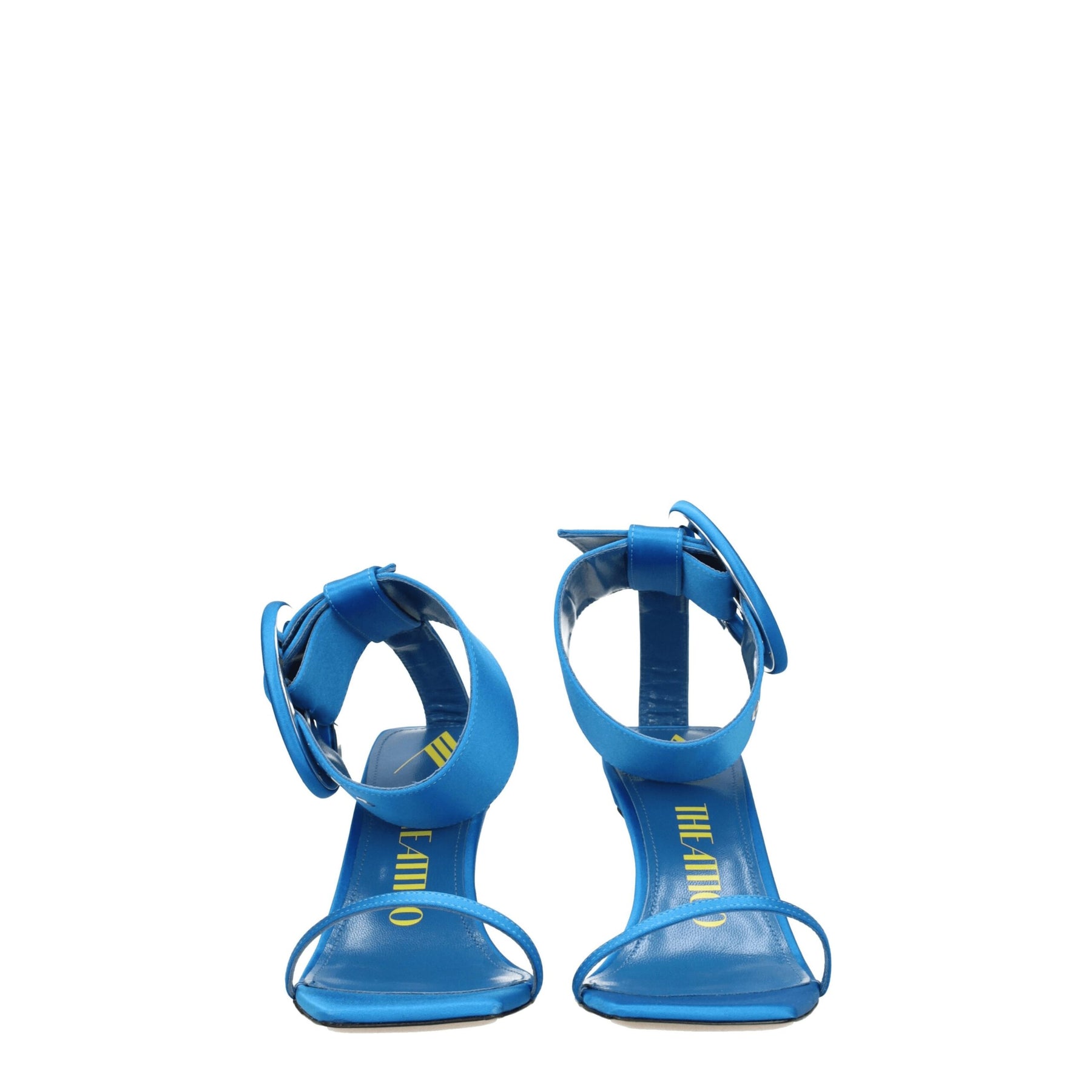 The Attico Light Blue Satin Stiletto Heel Sandals | Regal Royce