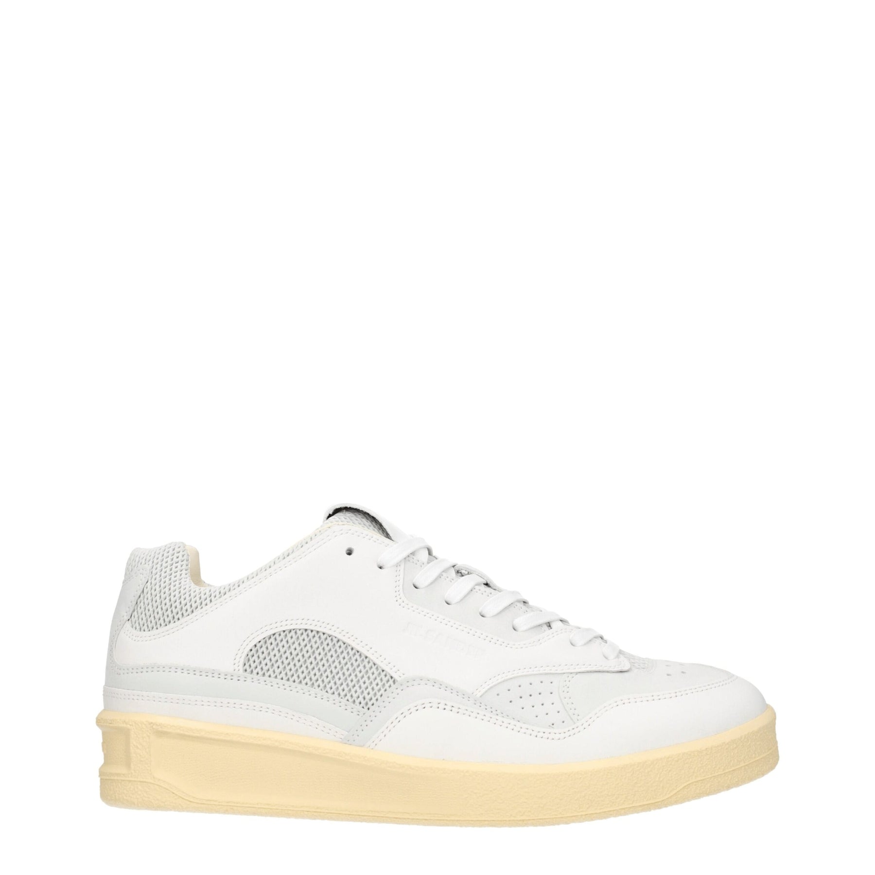 Jil Sander White Leather Low Top Sneakers | Regal Royce