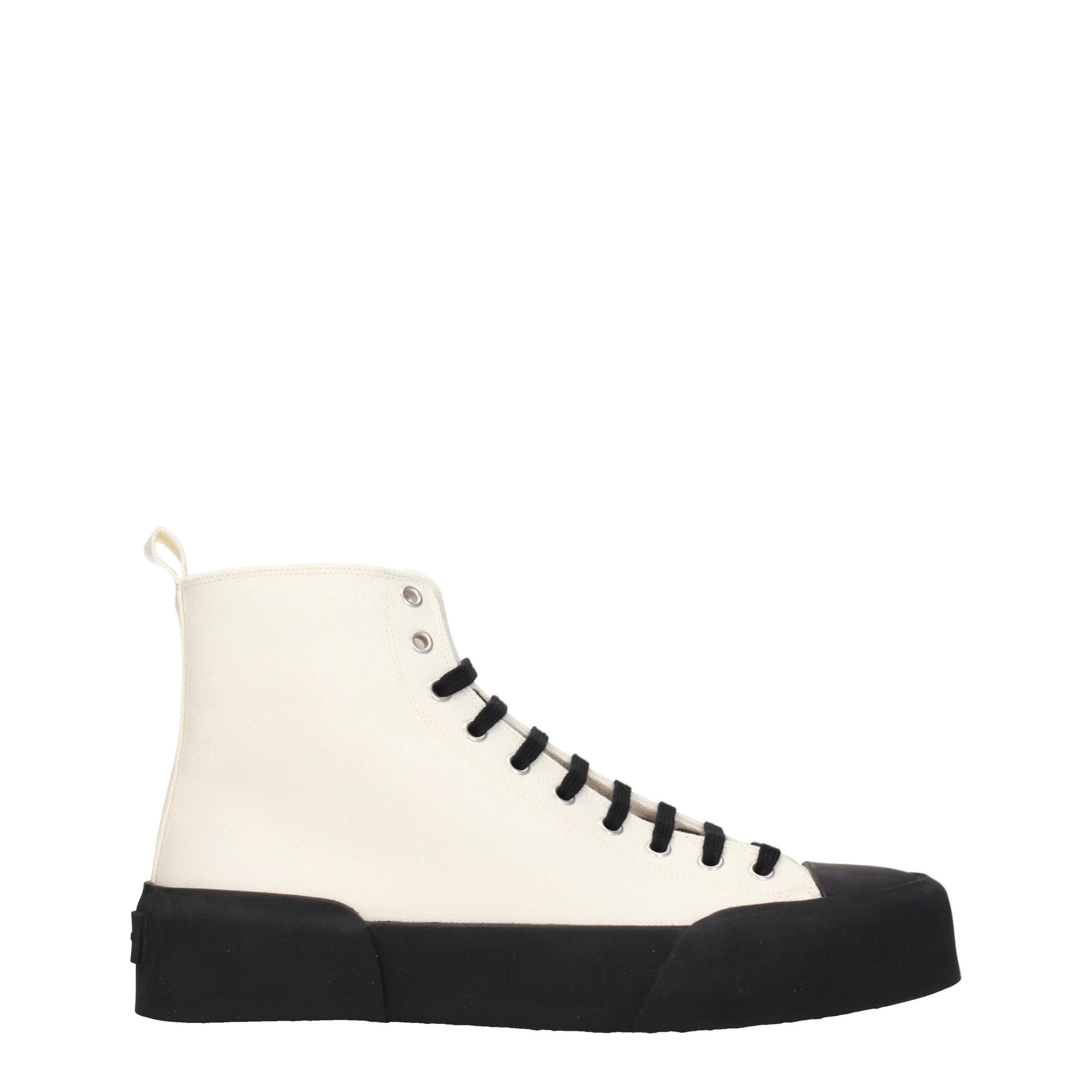 Jil Sander Beige Fabric High Top Sneakers | Regal Royce