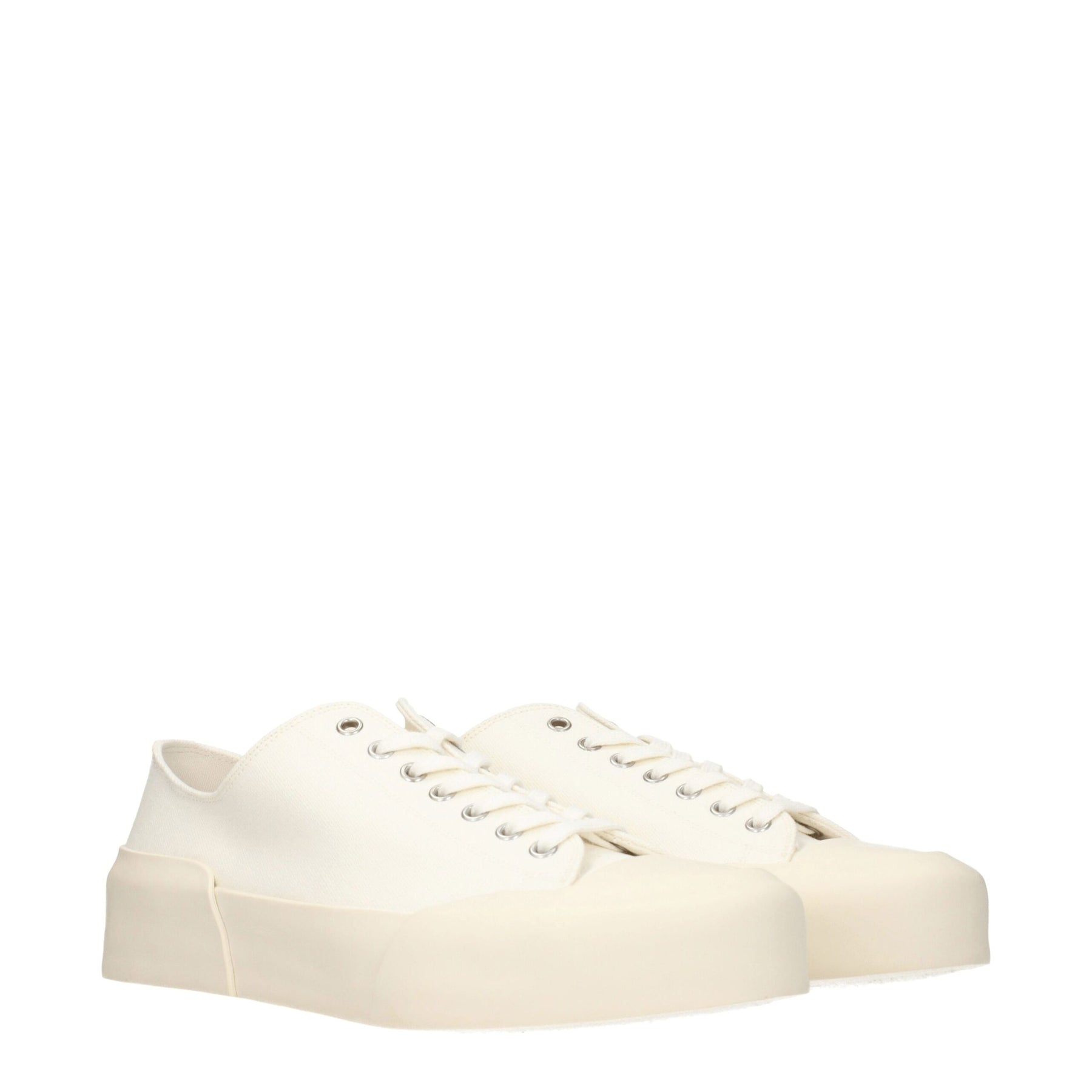 Jil Sander Beige Fabric Low Top Sneakers | Regal Royce