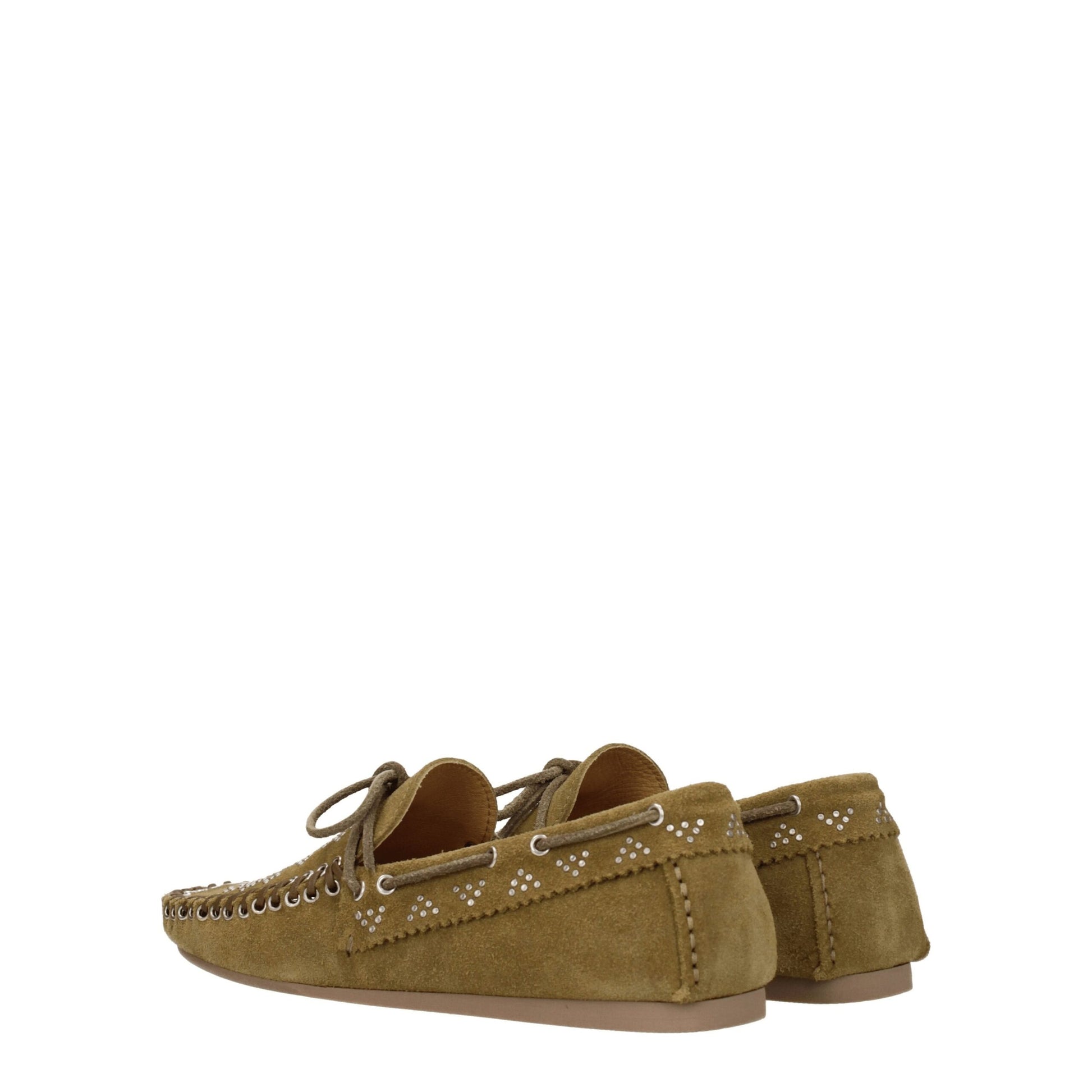 Isabel Marant Green Leather Slip-On Loafers