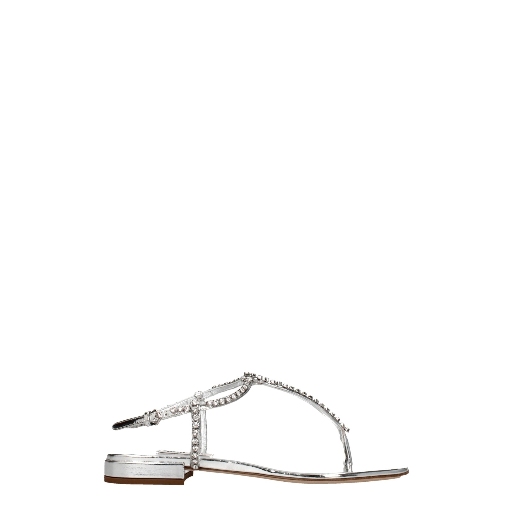 Miu Miu Gray Leather Flip-Flop Sandals | Regal Royce