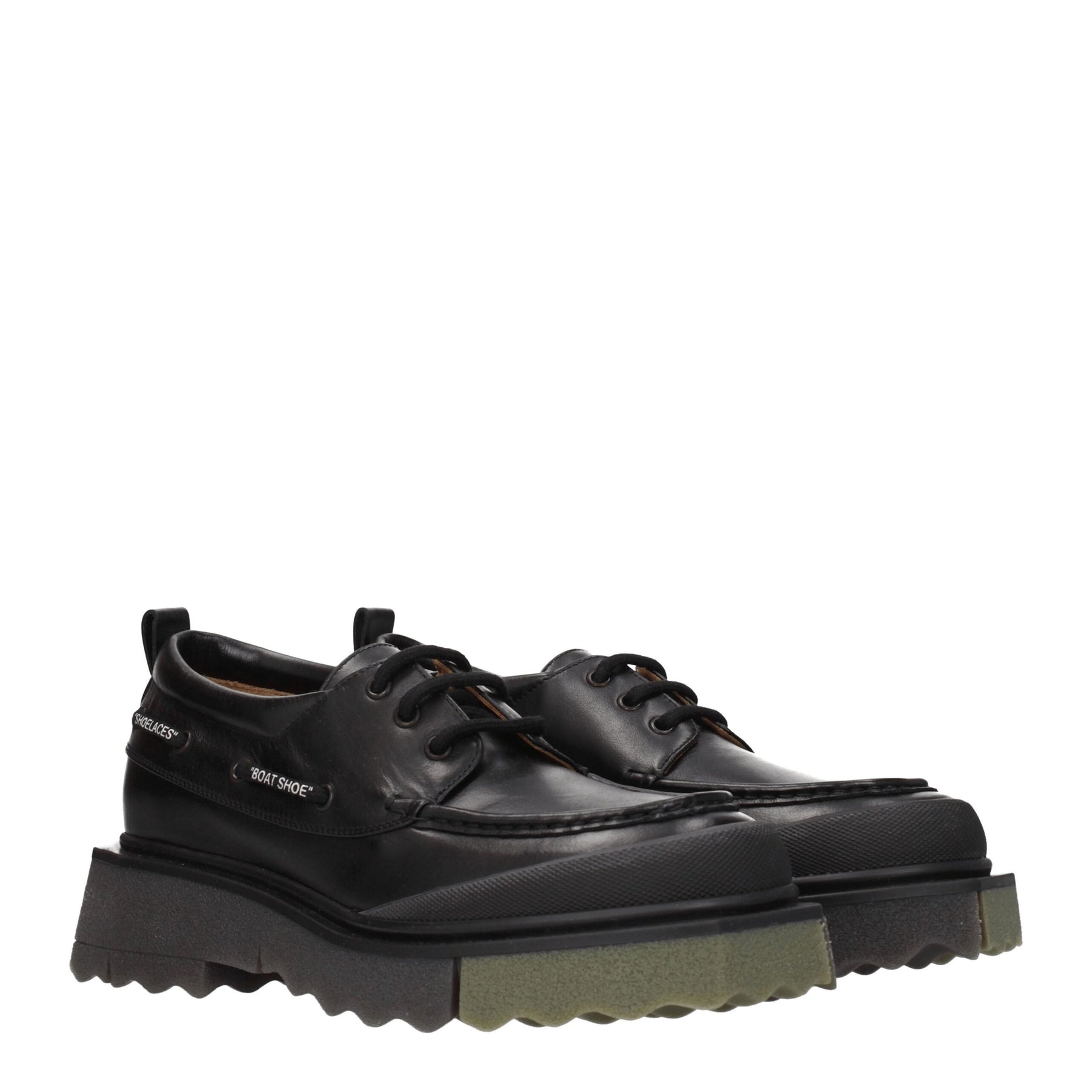 Off-White Black Leather Slip-On Loafers | Regal Royce