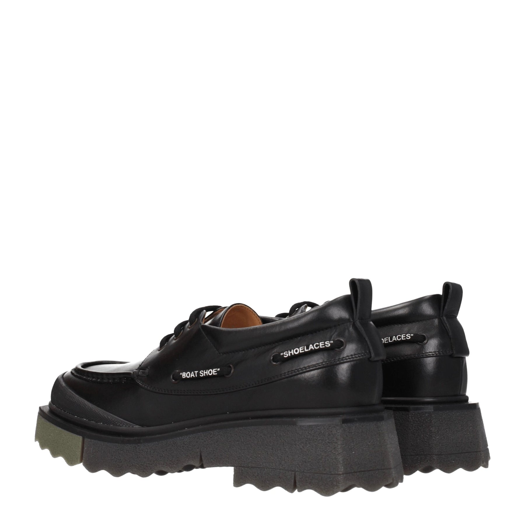 Off-White Black Leather Slip-On Loafers | Regal Royce