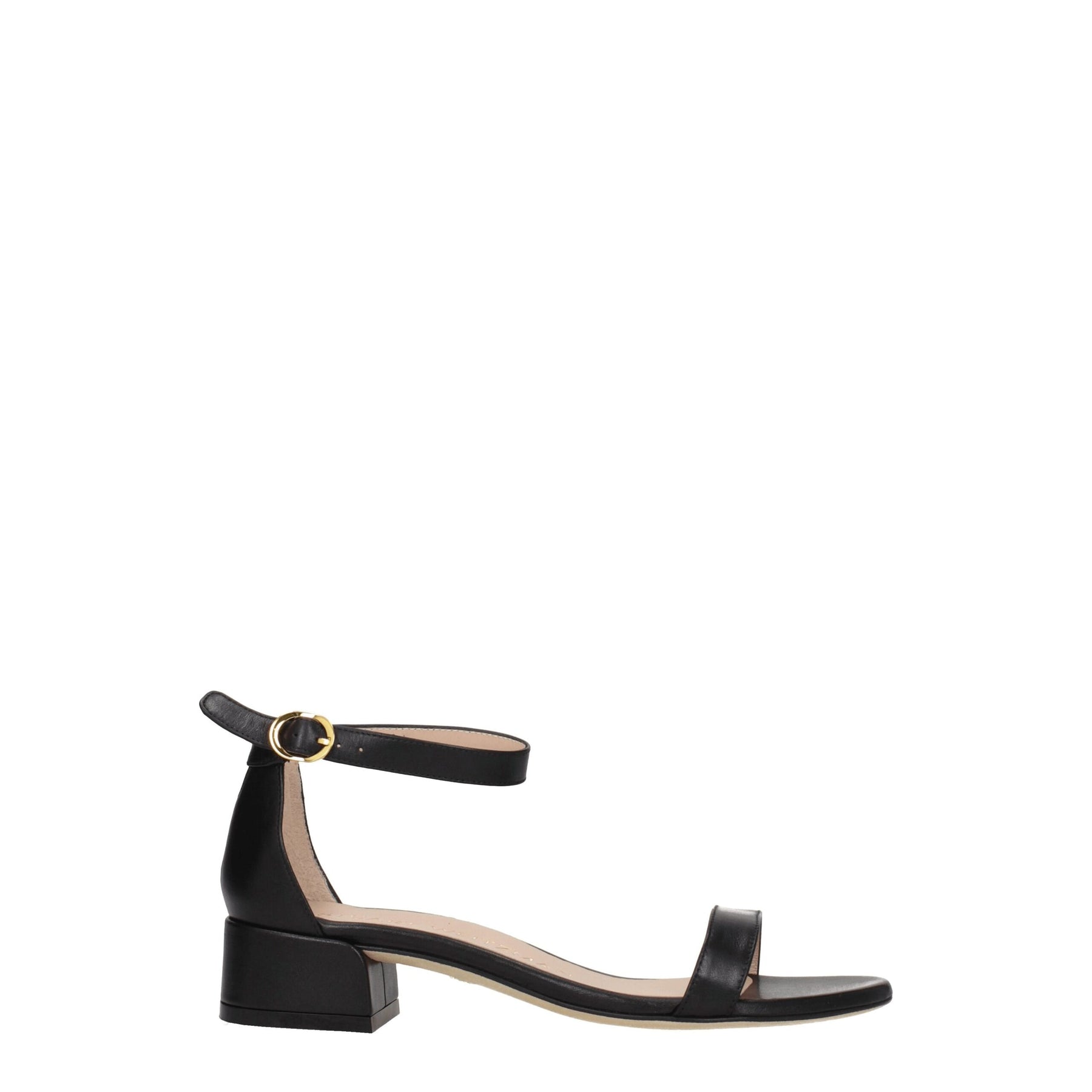 Stuart Weitzman Black Leather Flat Sandals | Regal Royce