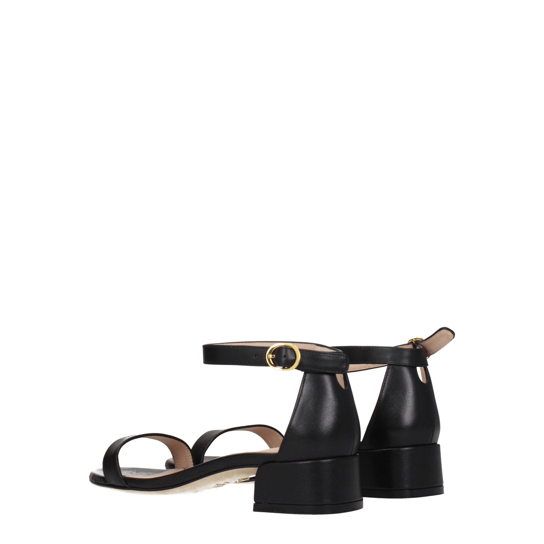 Stuart Weitzman Black Leather Flat Sandals | Regal Royce
