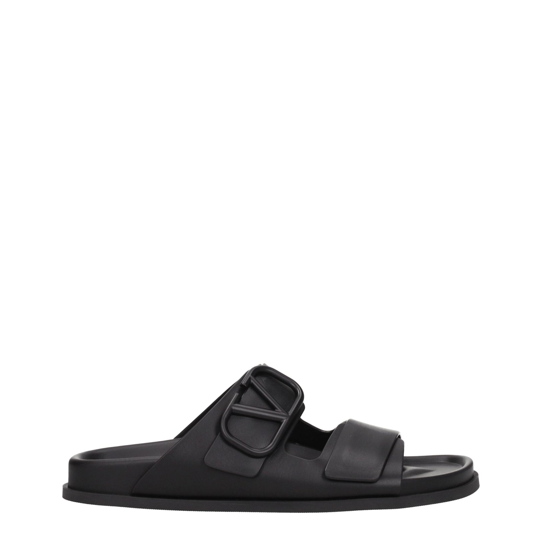 Valentino Garavani Black Leather Slippers | Regal Royce