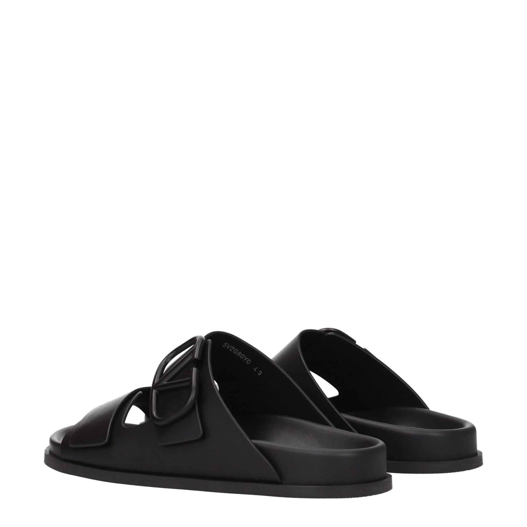 Valentino Garavani Black Leather Slippers | Regal Royce
