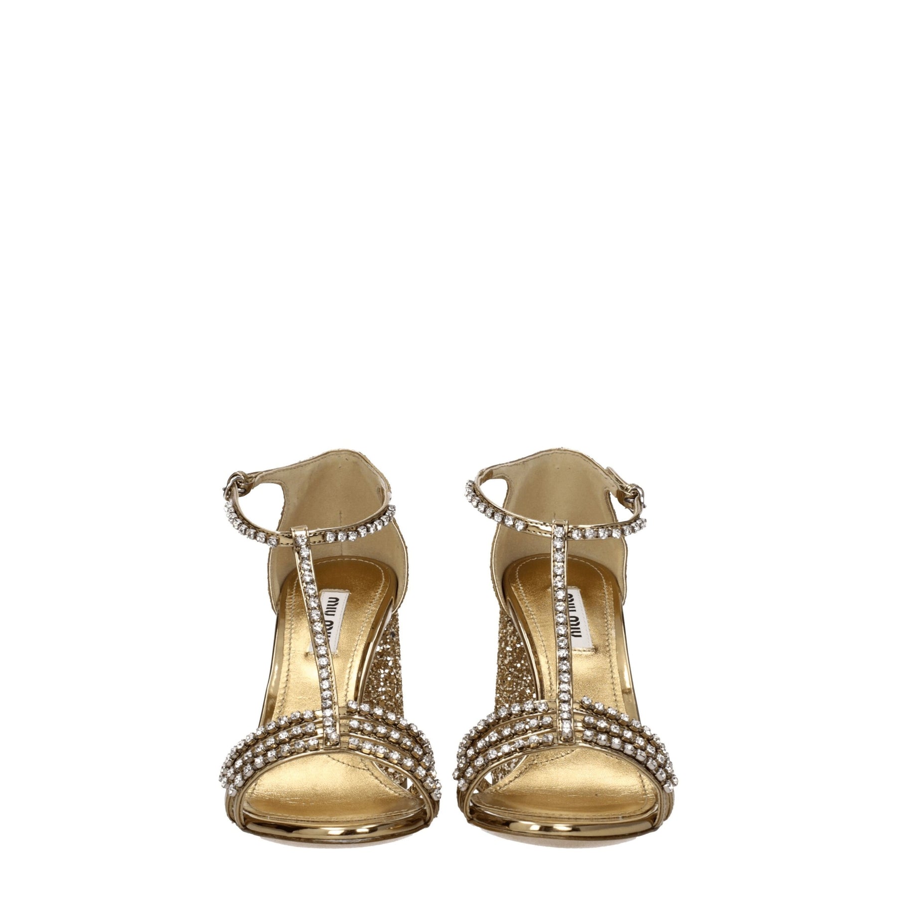 Miu Miu Gold Plastic Platform Sandals | Regal Royce