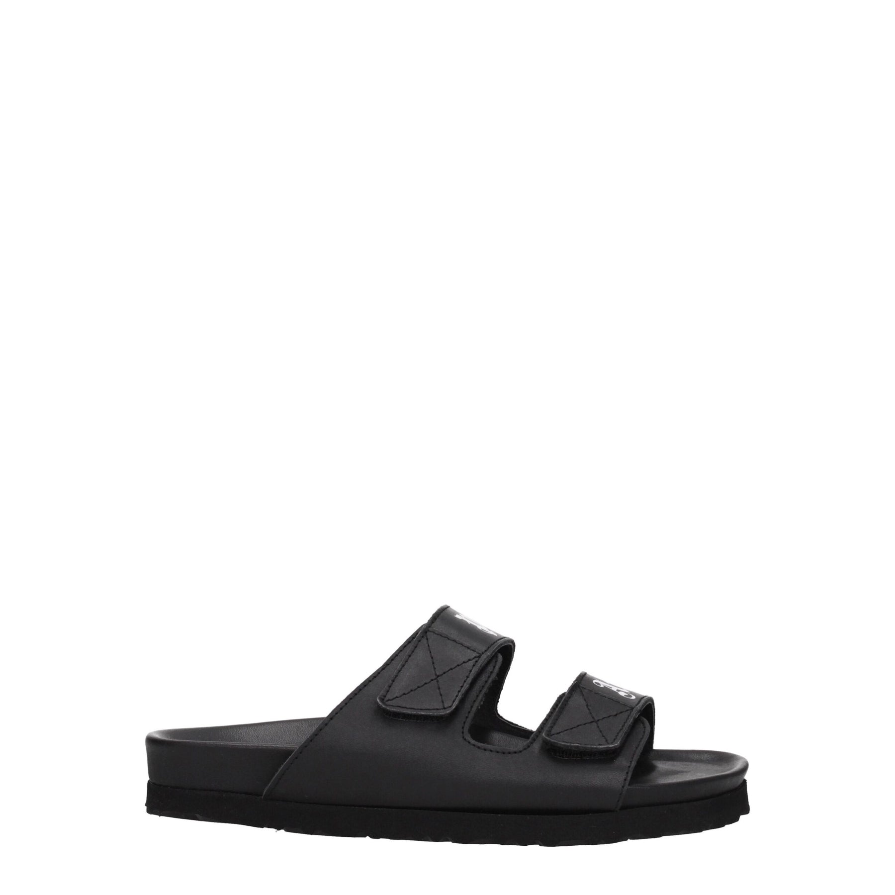 Palm Angels Black Leather Flat Sandals | Regal Royce