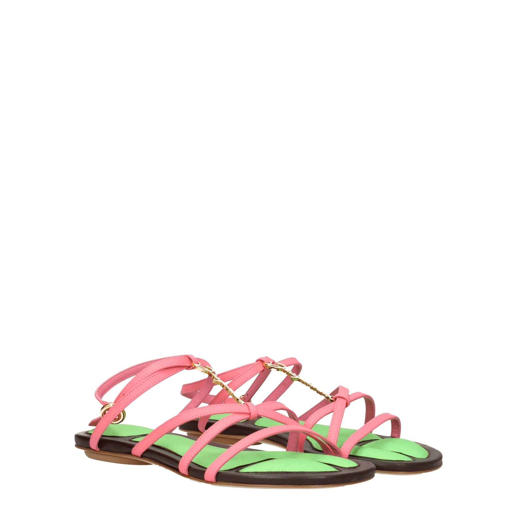 Jacquemus Pink Leather Flat Sandals | Regal Royce