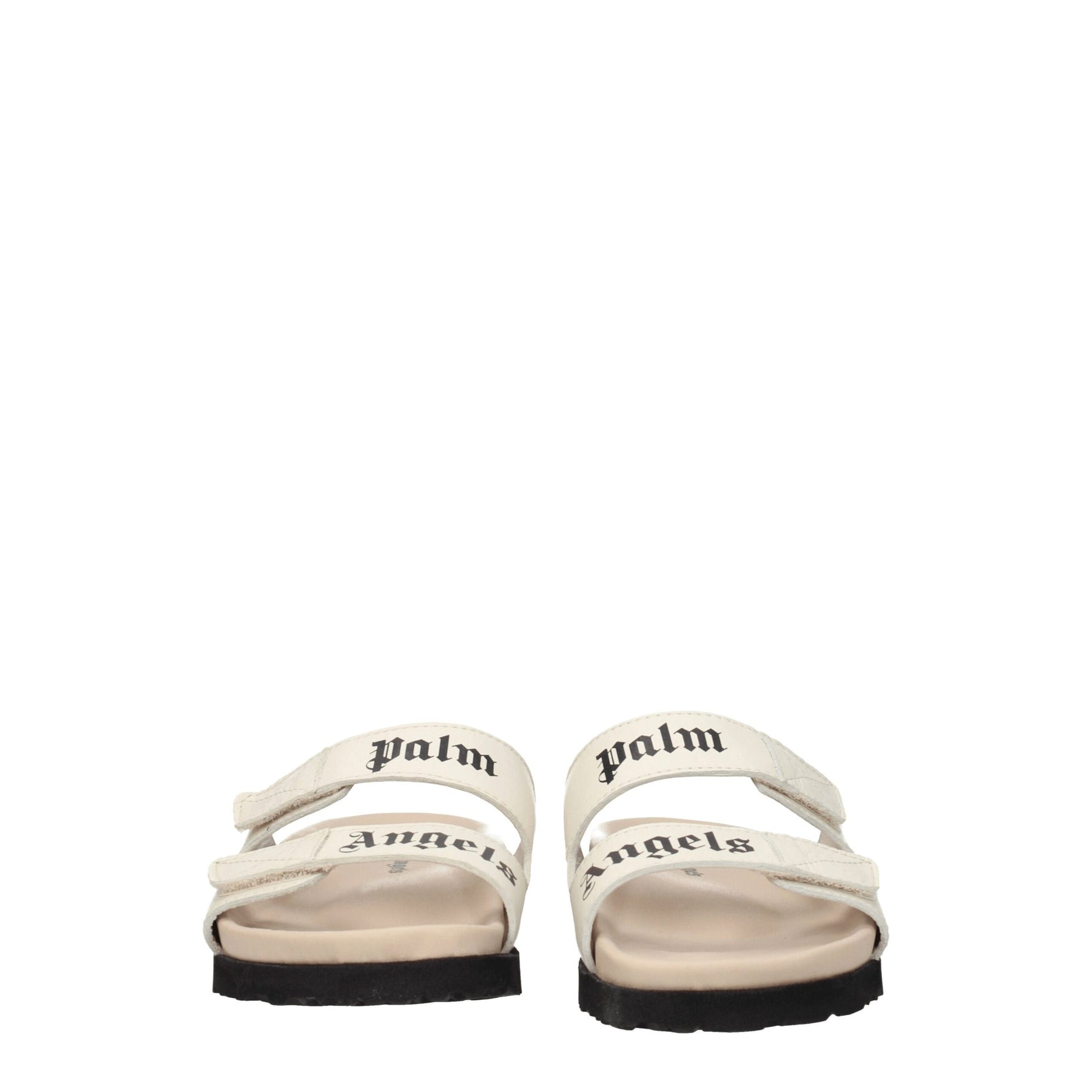 Palm Angels Beige Leather Flat Sandals | Regal Royce
