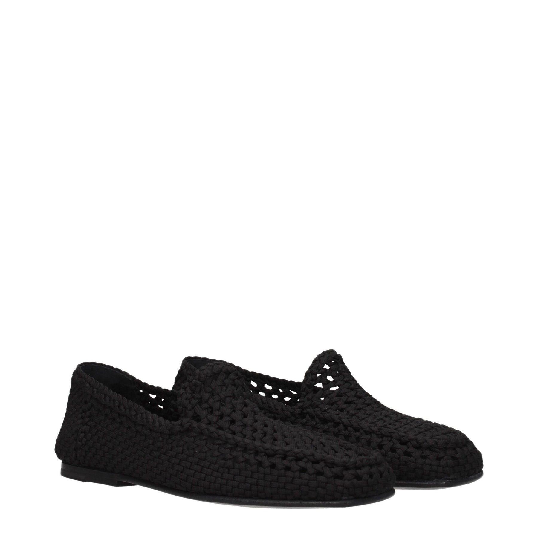 Dolce & Gabbana Black Fabric Slip-On Loafers | Regal Royce