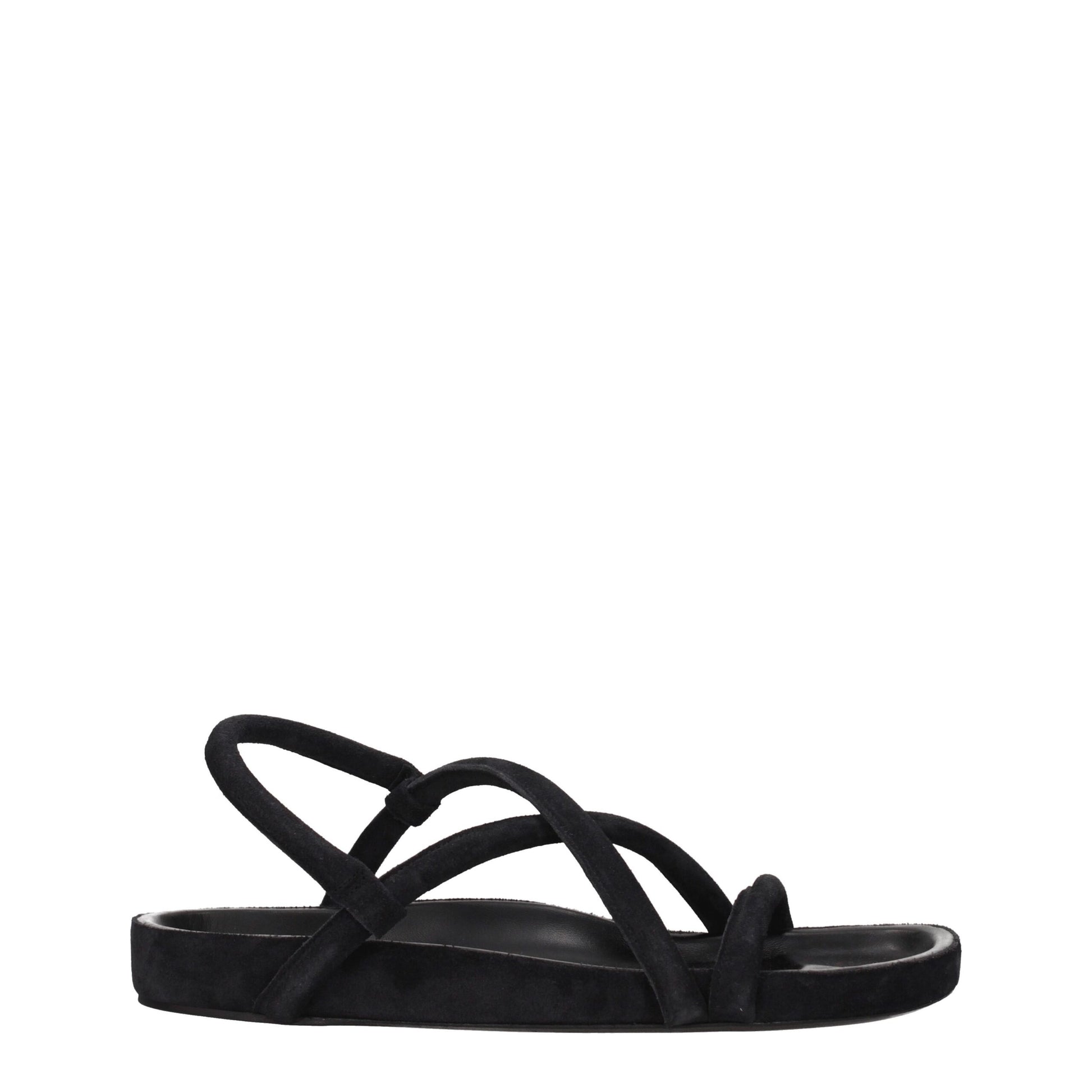 Isabel Marant Black Leather Flat Sandals