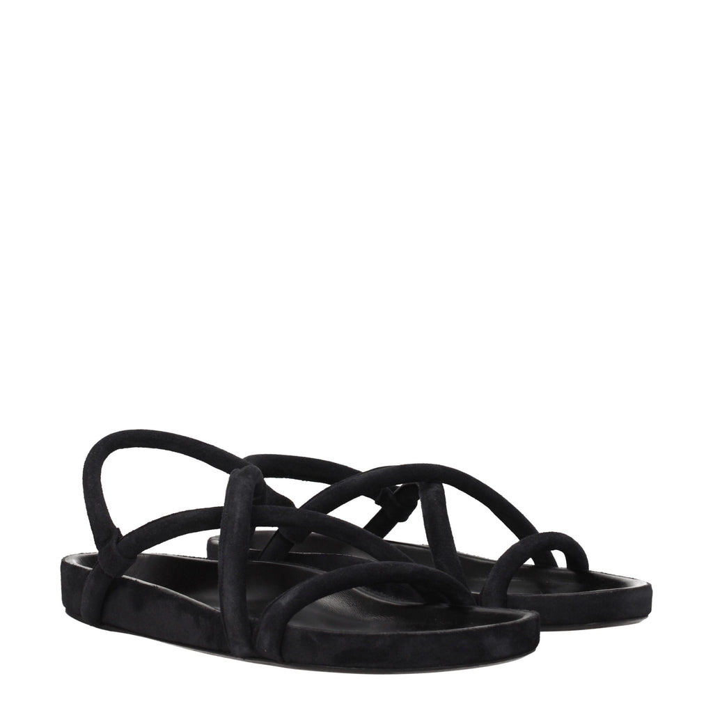 Isabel Marant Black Leather Flat Sandals