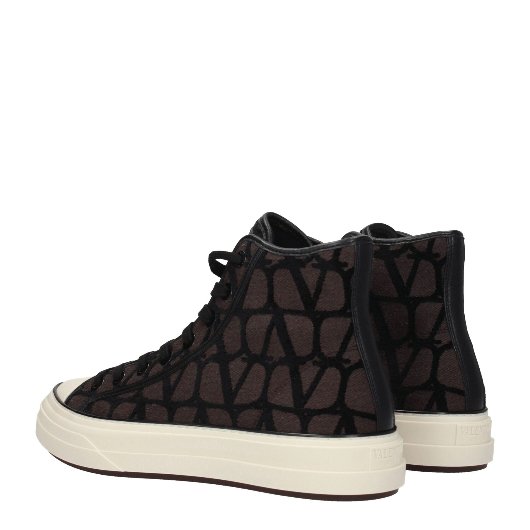 Valentino Garavani Brown Fabric High Top Sneakers | Regal Royce